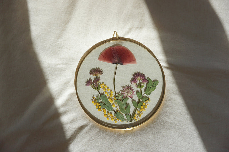 Amapola en marco latón